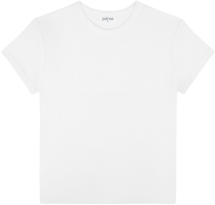 White classic tee flat lay - white