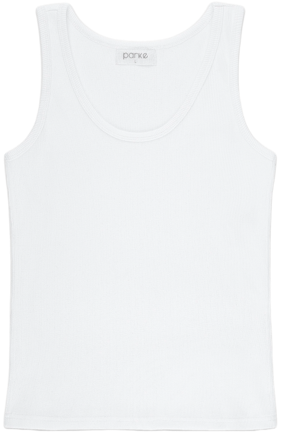 white classic tank flat lay - white