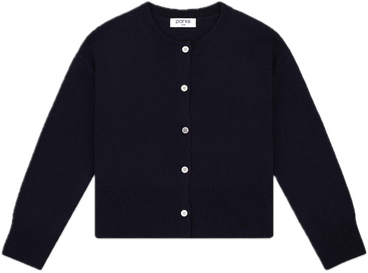 navy cardigan flat lay -navy