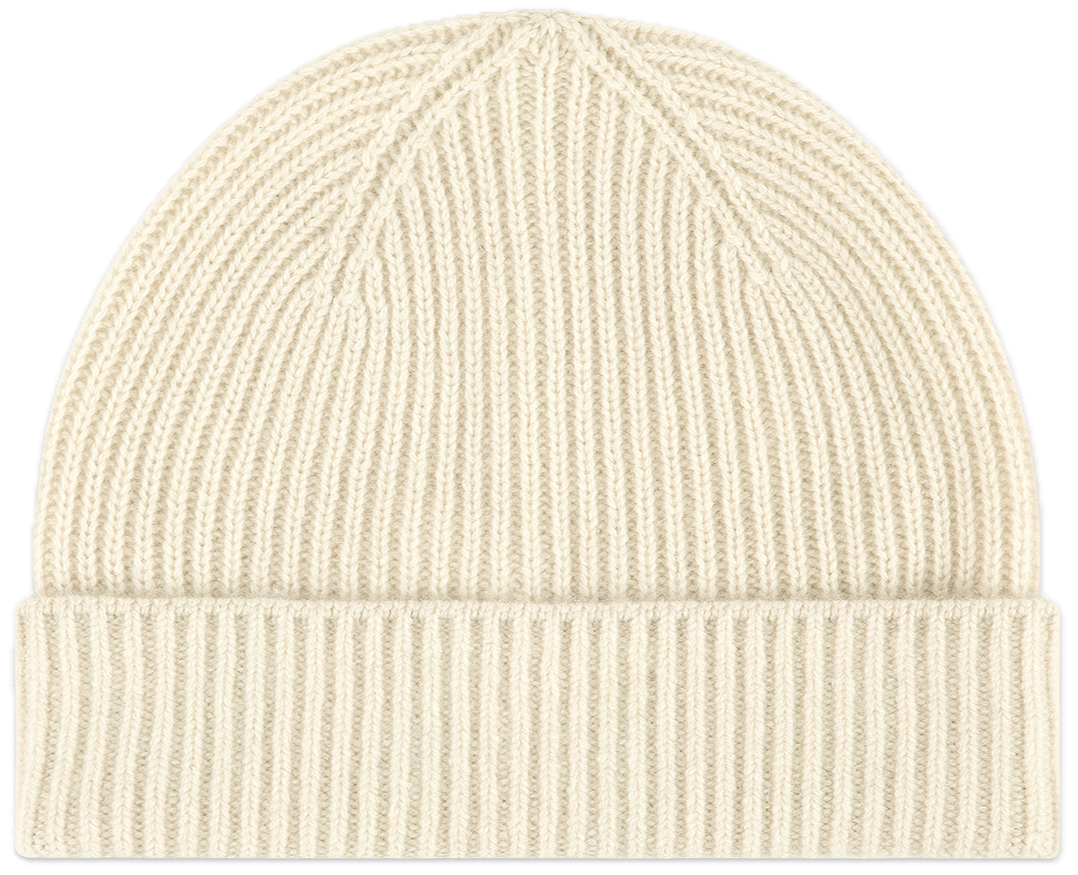 cream cashmere hat flat lay - cream