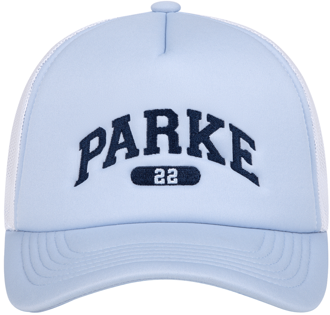 birthday trucker hat -light blue