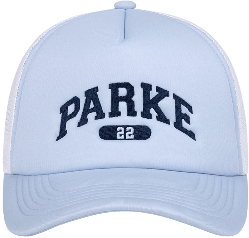 birthday trucker hat -light blue