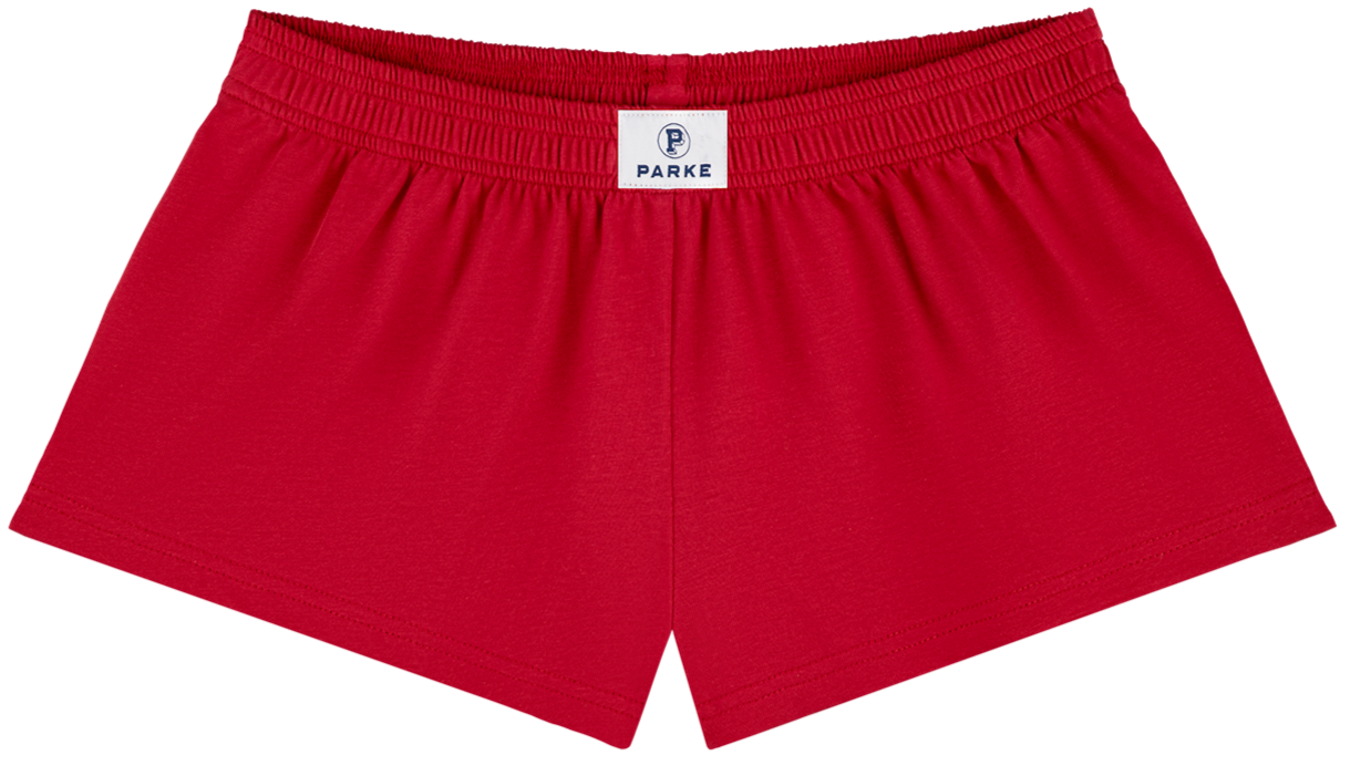 cotton boxer short flat lay -crimson