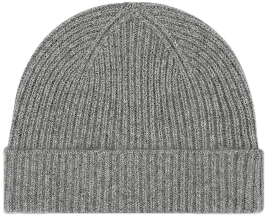 heather grey cashmere hat flat lay -  heather grey
