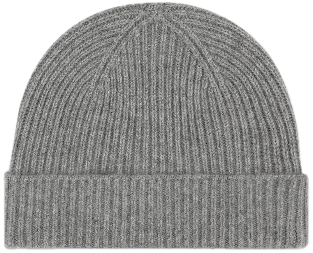 heather grey cashmere hat flat lay -  heather grey