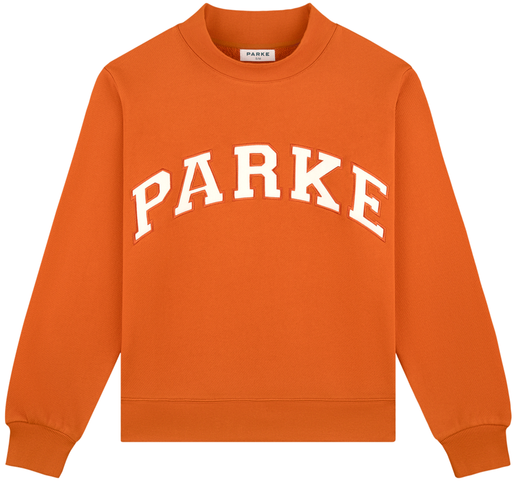 back to school varsity mockneck -amber + white