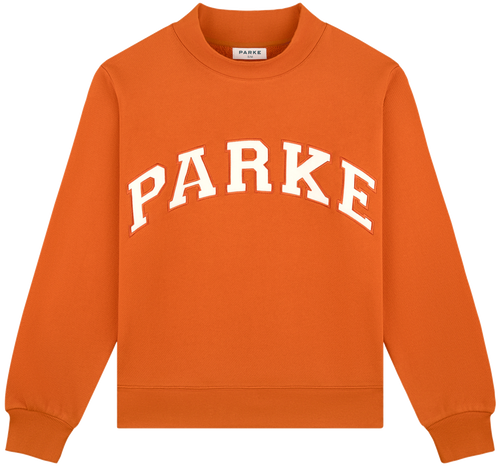 back to school varsity mockneck -amber + white