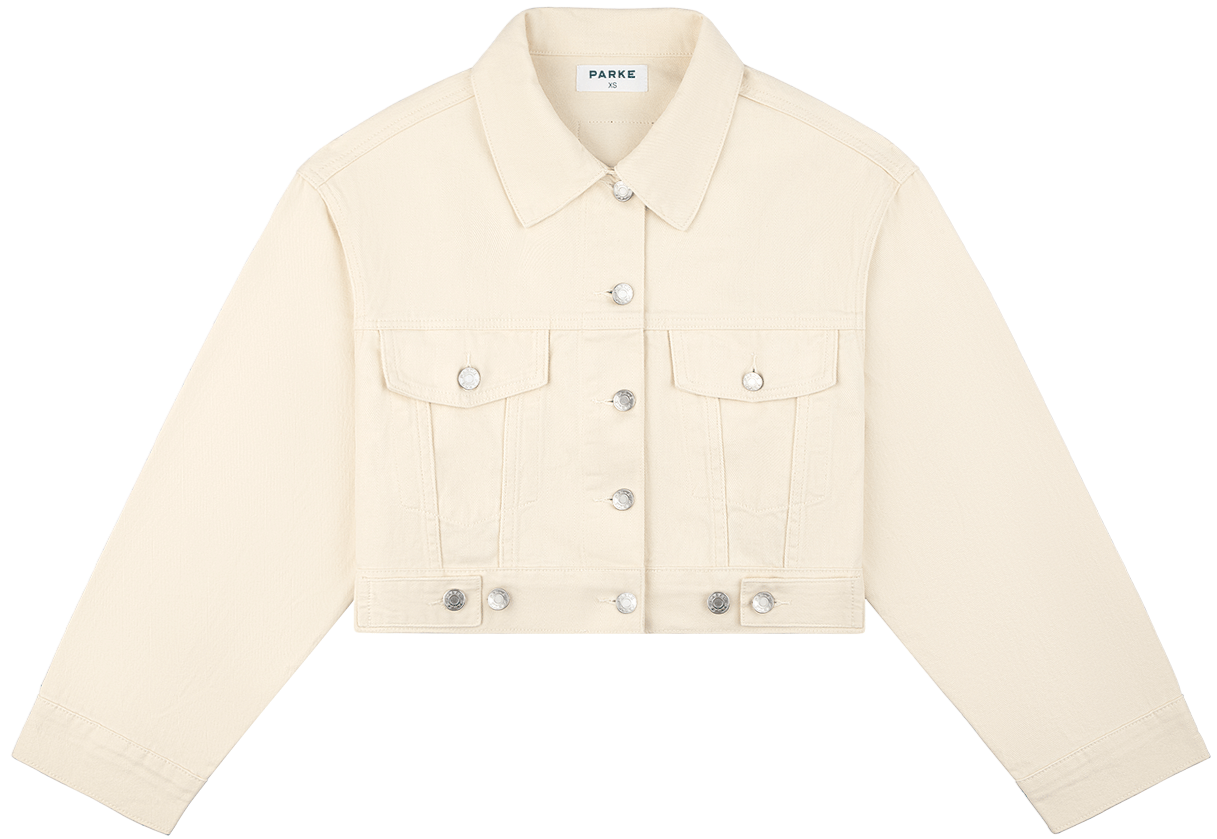 adjustable denim jacket -cream