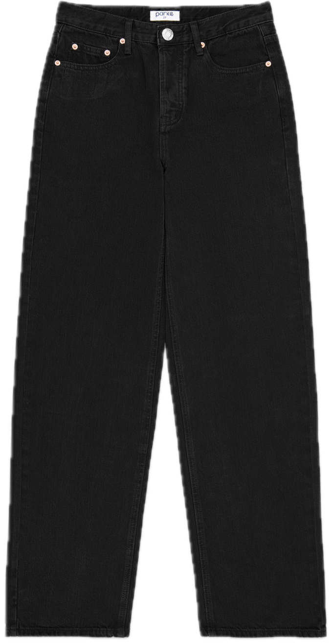 black classic straight jean flat lay -black